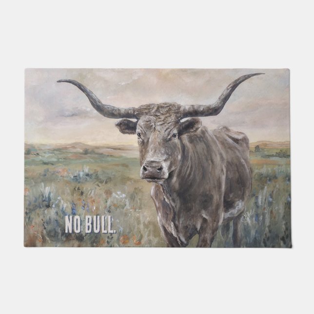 "Longhorn" hand painted Doormat (Front)
