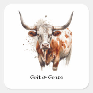 Longhorn Legacy, custom Square Sticker