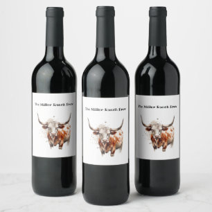 Longhorn Legacy, custom   Wine Label