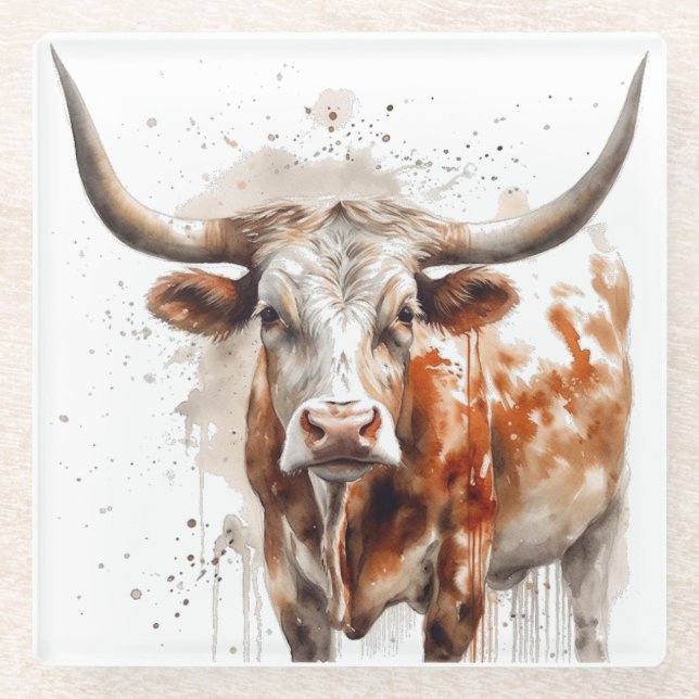 Longhorn Legacy Glass Coaster (Front)