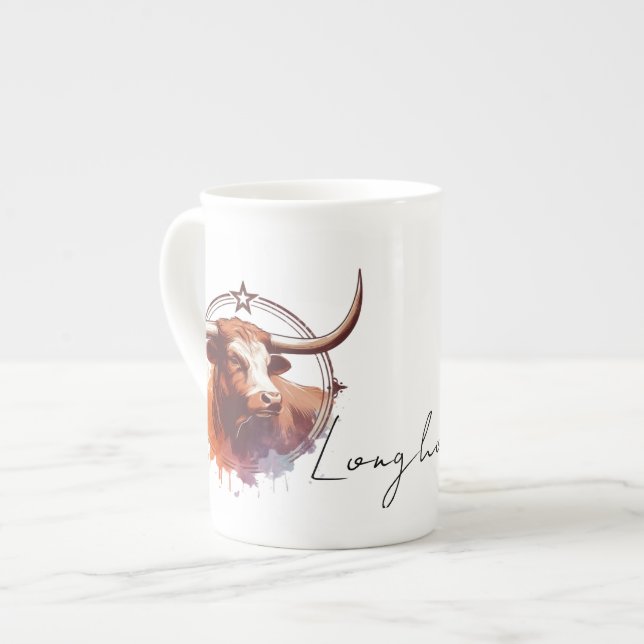 Longhorn Love Bone China Speciality Mug (Front Left)