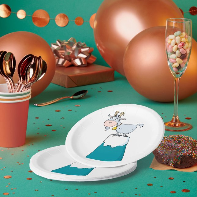 Longhorn Mountain Goat Paper Plate (Creator Uploaded)