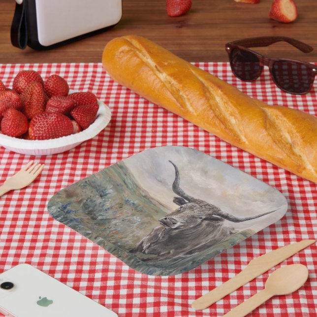 "Longhorn" Paper Plate (Picnic)