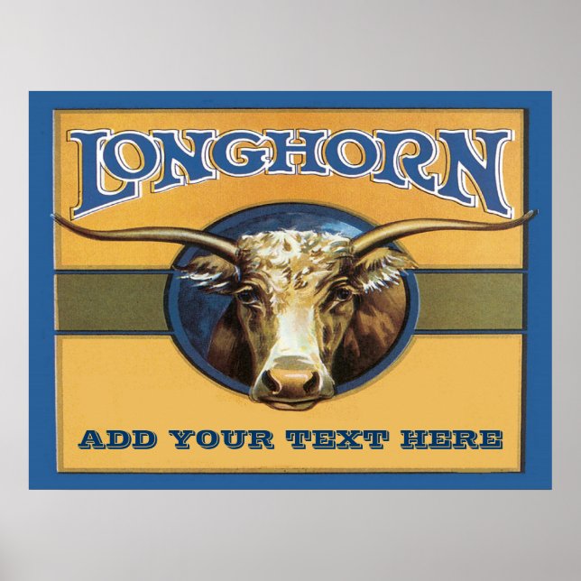 Longhorn Poster, edit text, Poster (Front)