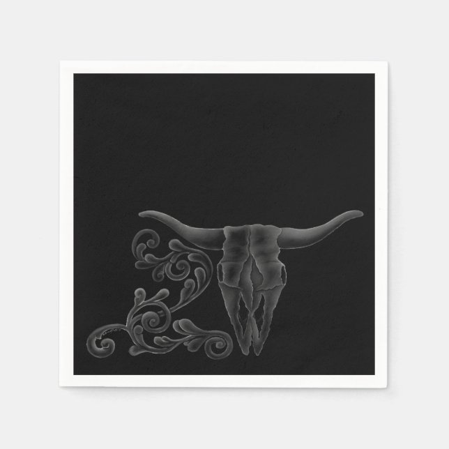 'Longhorn Scroll' Napkins (Front)