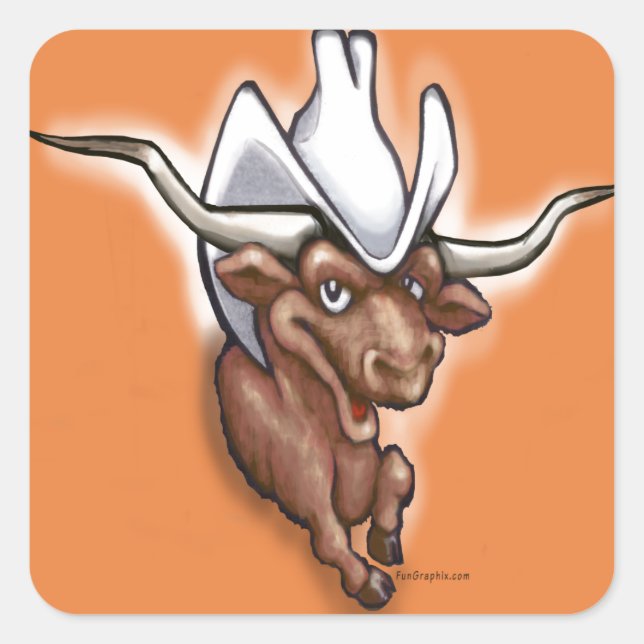 Longhorn Square Sticker (Front)