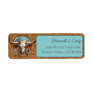 Longhorn Steer Medallion Address Label Return Address Label