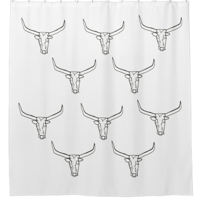 Longhorn Steer Shower Curtain (Front)