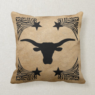 Longhorn Steer Silhouette Cushion