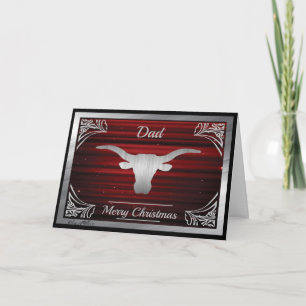 Longhorn Steer Silhouette Holiday Card