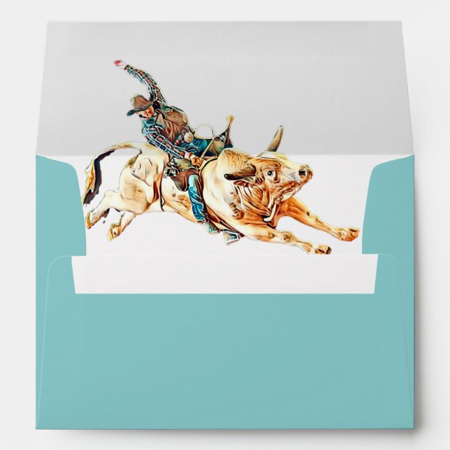 Longhorn Western Save the Date Envelope (Back (Bottom))