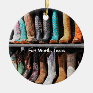 Longhorns and Boots, Texas Ceramic Ornament