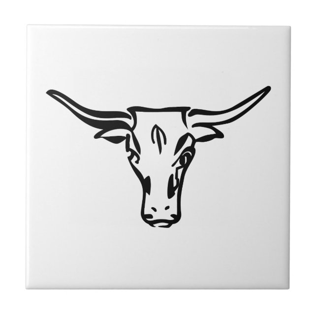 Longhorns Ceramic Tile (Front)