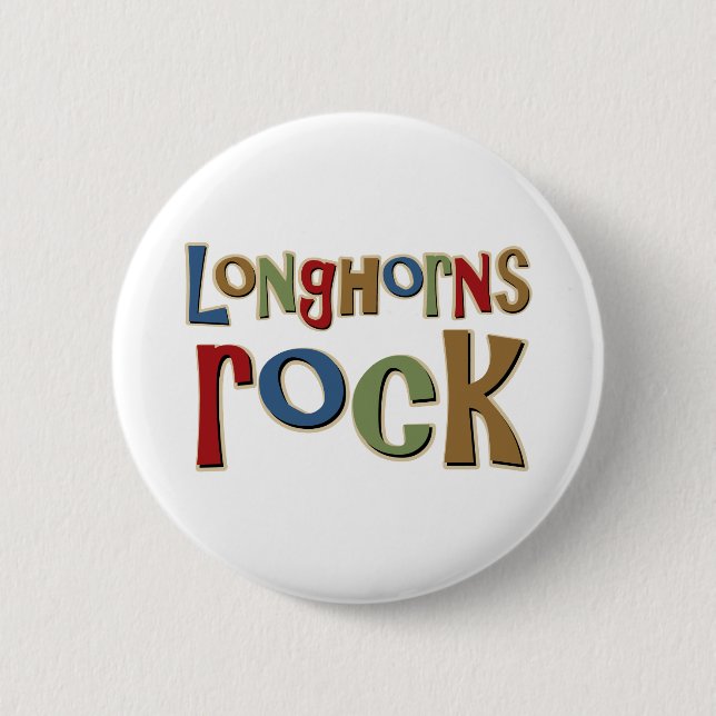 Longhorns Rock 6 Cm Round Badge (Front)
