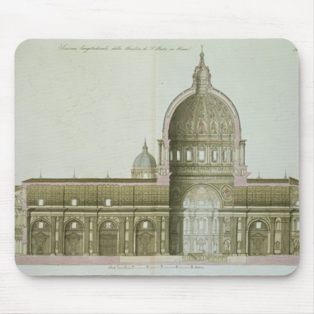 Longitudinal Cross-Section of St. Peter's in Rome, Mouse Pad (Front)