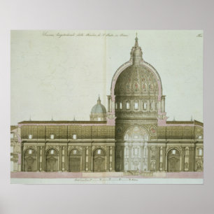 Longitudinal Cross-Section of St. Peter's in Rome, Poster