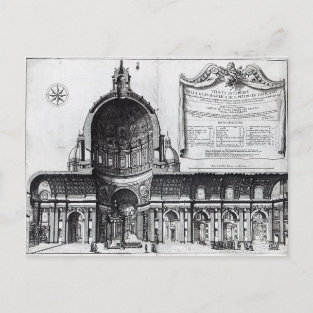 Longitudinal cross-section of St. Peter's Postcard (Front)