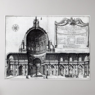 Longitudinal cross-section of St. Peter's Poster