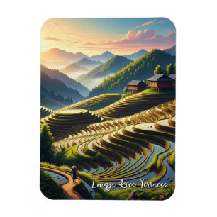 Longji Rice Terraces Guangxi China Magnet