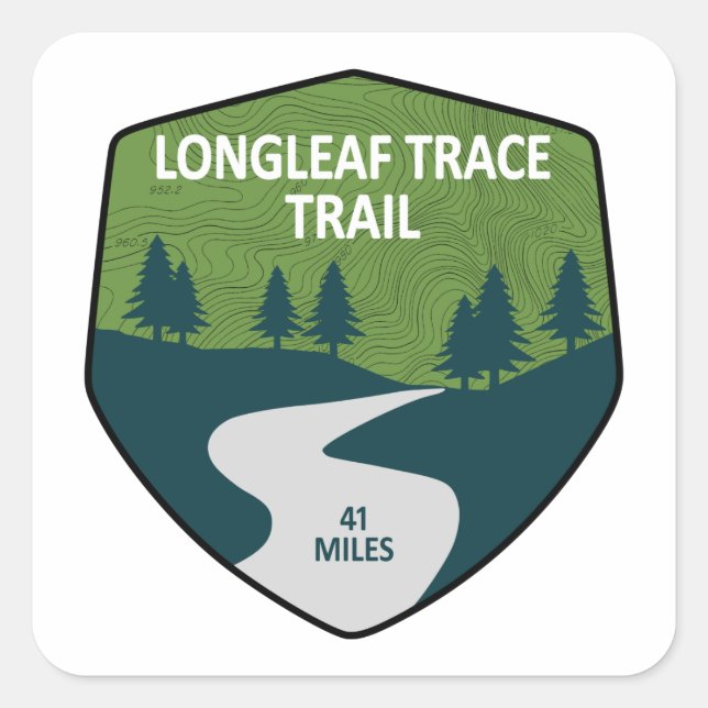 Longleaf Trace Trail Square Sticker (Front)