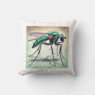 Longlegged fly 300824IREF241 - Watercolor Cushion
