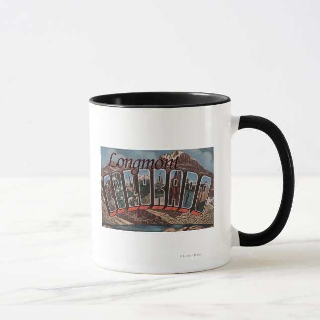 Longmont, Colorado - Large Letter Scenes Mug (Right)
