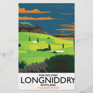 longniddry Scotland Golf travel poster Stationery
