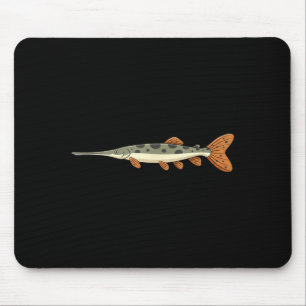 Longnose gar fishing illustration for angler lake mouse pad