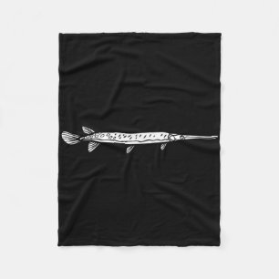 Longnose Gar Shirt Bowfin Lepisosteus Osseus Fishi Fleece Blanket