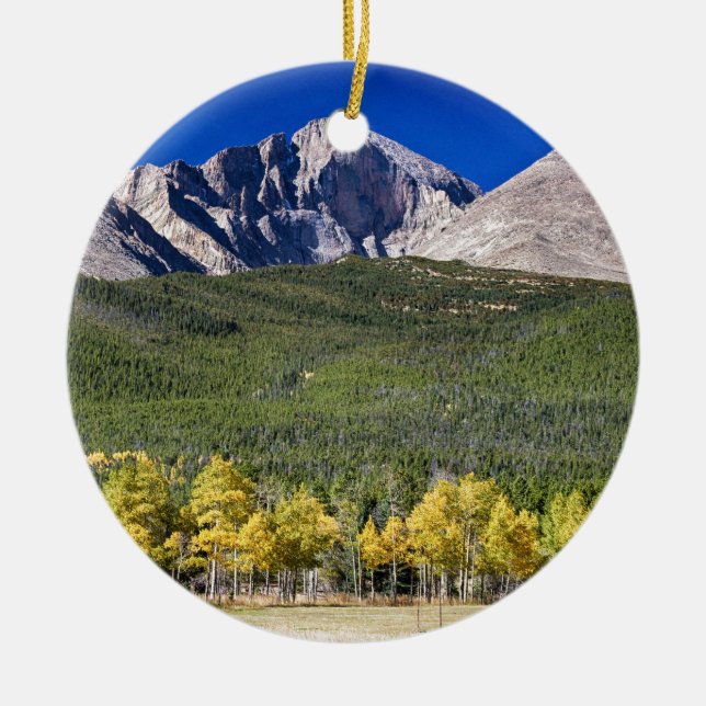 Longs Peak a Colorado Playground Ceramic Ornament (Front)