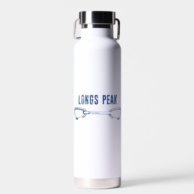 Longs Peak Colorado Climbing Quickdraw Water Bottle (Front)