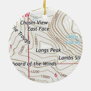 Longs Peak Colorado Fourteener Ceramic Ornament