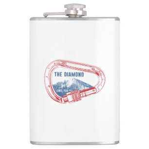 Longs Peak Diamond Rock Climbing Carabiner Hip Flask