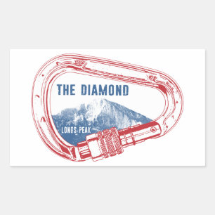 Longs Peak Diamond Rock Climbing Carabiner Rectangular Sticker