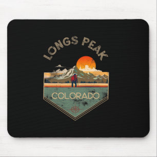 Longs Peak Retro Vintage Hiking Apparel Longs Peak Mouse Pad