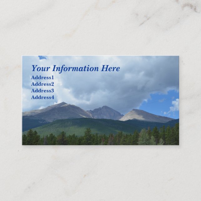Longs Peak, Rocky Mountain Nat. Park Business Card (Front)
