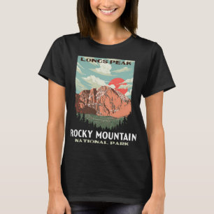 Longs Peak Rocky Mountain National Park Colorado V T-Shirt