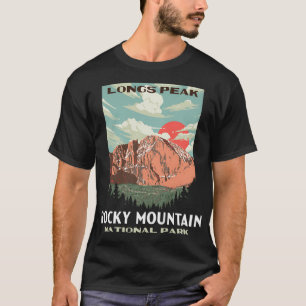 Longs Peak Rocky Mountain National Park Colorado V T-Shirt