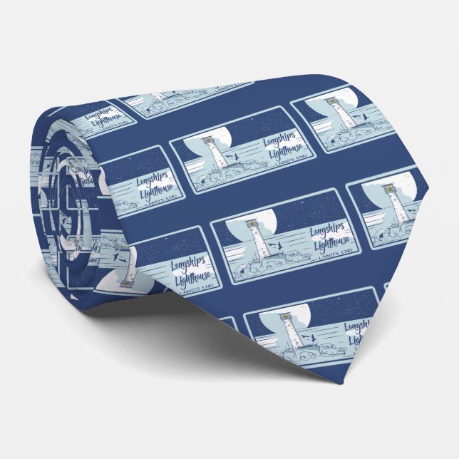 Longships lighthouse lands end tie (Rolled)