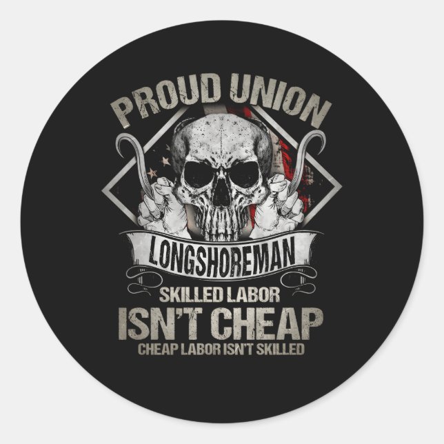 Longshore On Back Of Classic Round Sticker (Front)