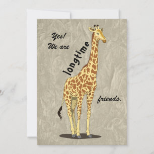 Longtime friends - with Giraffe image Holiday Card