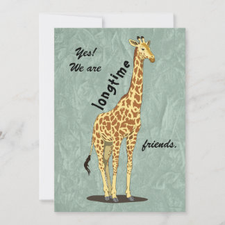 Longtime friends - with Giraffe image Holiday Card