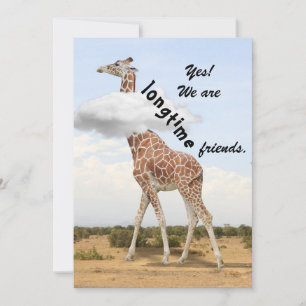 Longtime friends - with Giraffe photo Holiday Card