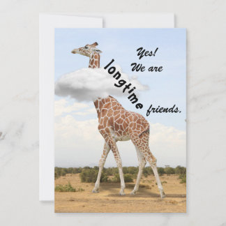 Longtime friends - with Giraffe photo Holiday Card