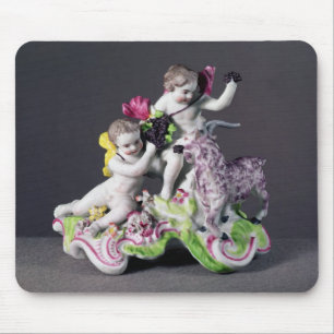 Longton Hall group, two putti with goat, c.1755 Mouse Pad