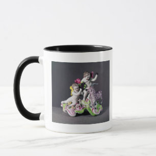 Longton Hall group, two putti with goat, c.1755 Mug