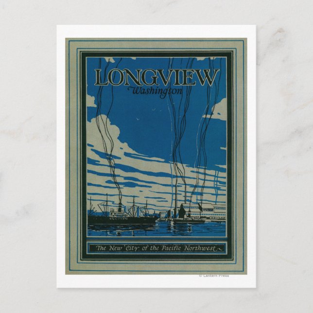 Longview, Washington Advertising Poster Postcard (Front)
