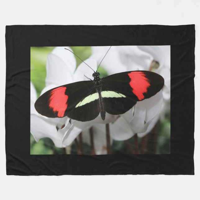 Longwing Butterfly Fleece Blanket (Front (Horizontal))