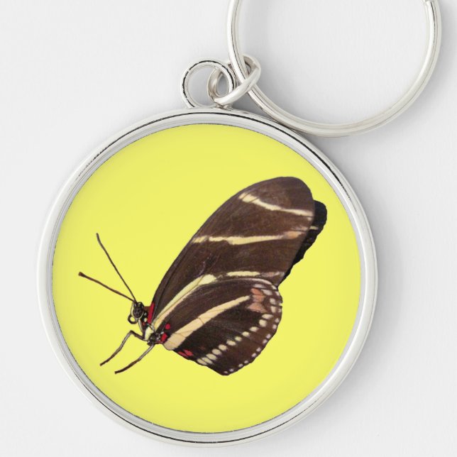 Longwing Zebra Butterfly of Florida Key Ring (Front)