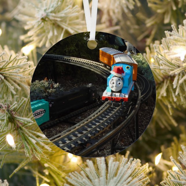 Longwood Garden Thomas the Tank Train scene Metal Tree Decoration (Insitu)